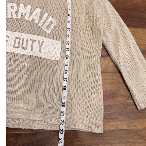 The Laundry Room Mermaid Off Duty Open Knit Oversize Sweater in Cream size Small - Picture 9 of 9
